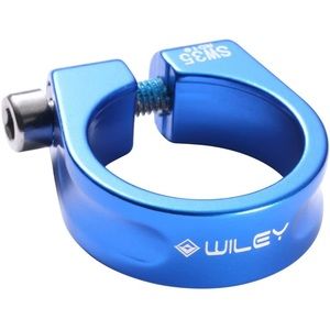 NWT WILEY-007 Bicycle Seat Post Clamp Aluminum Alloy 34.9MM Blue